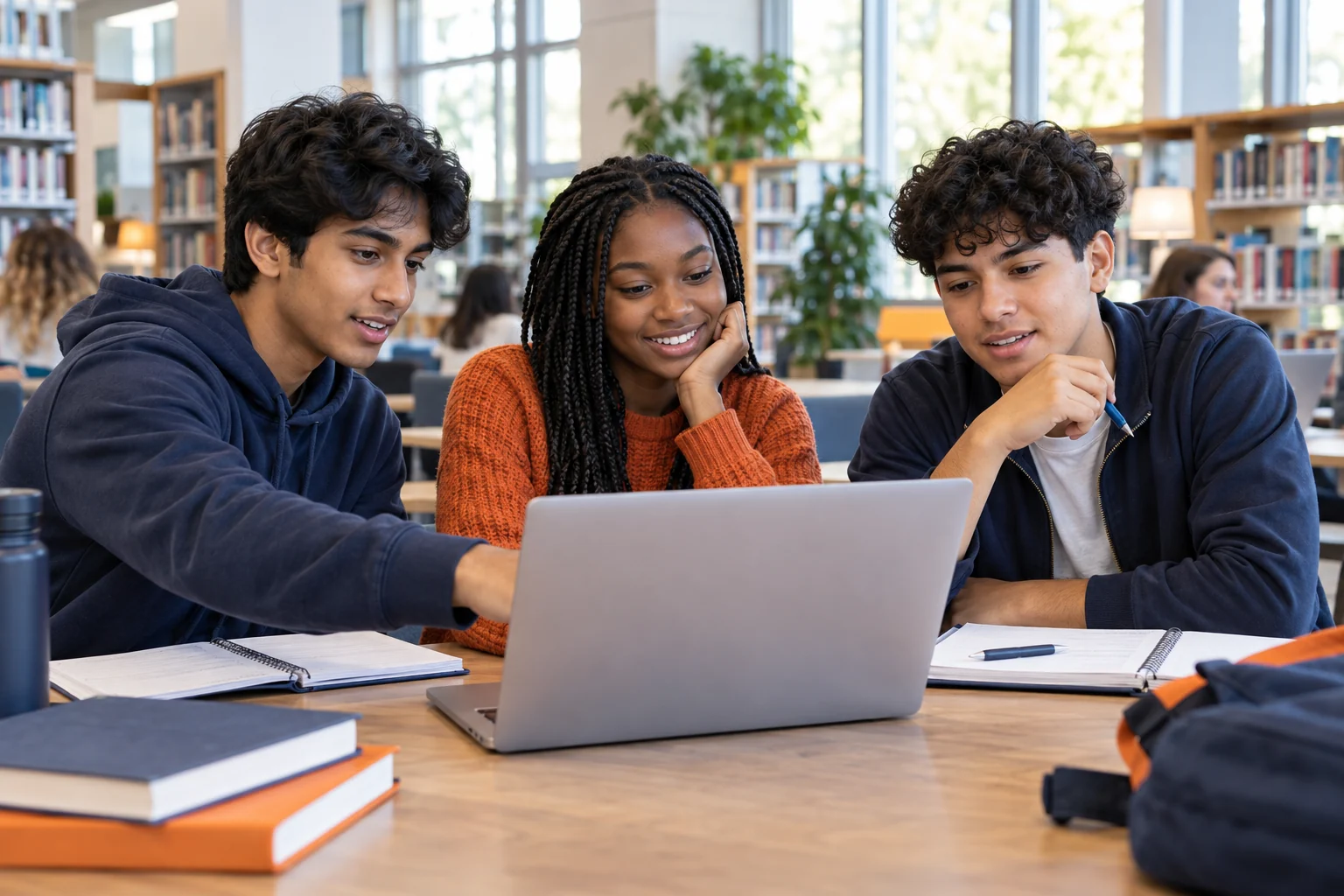 Students learning together; illustrative image